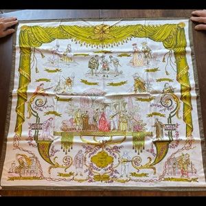 Hermès vintage silk scarf depicting theater arts
